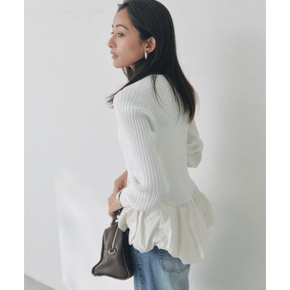 【RIVE DROITE】ペプラムドッキングニットカーディガン （offwhite）｜詳細画像