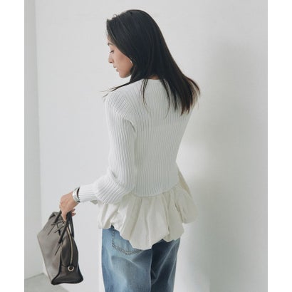 【RIVE DROITE】ペプラムドッキングニットカーディガン （offwhite）｜詳細画像