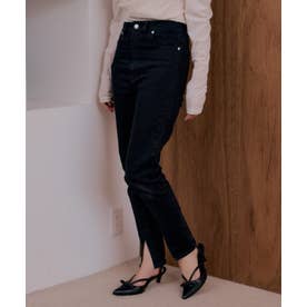 【Chico】スリットスリムスキニーデニムパンツ （black）