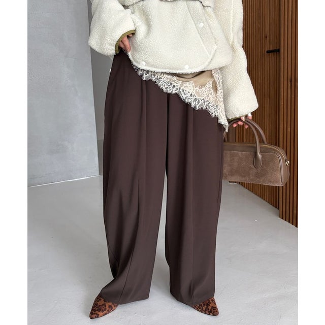 【DouDou】カーブパンツ （darkbrown）