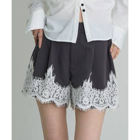 【RAY CASSIN】レース切替ショートパンツ （gray(2)）