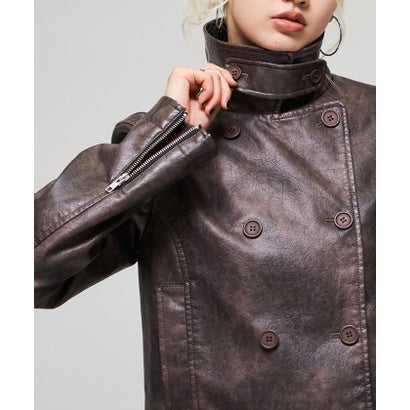 【WHO'S WHO gallery】スタンドレザーWジャケット （black）｜詳細画像