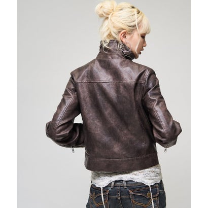 【WHO'S WHO gallery】スタンドレザーWジャケット （brown）｜詳細画像