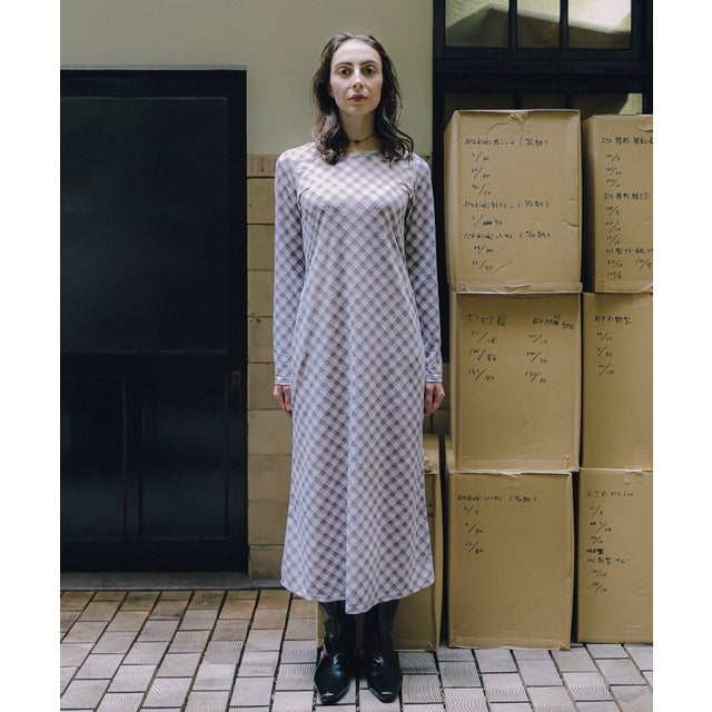 【Kastane】【CINAMOD】 CHECK PRINT ONE-PIECE （pink）