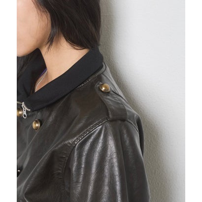 【WHO'S WHO gallery】Wボタンスタンドリブブルゾン （black）｜詳細画像