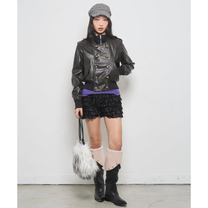 【WHO'S WHO gallery】Wボタンスタンドリブブルゾン （black）｜詳細画像