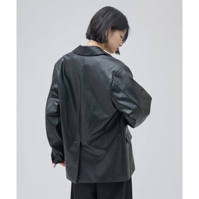 【Lui's】シンセティックレザーテーラードジャケット （black）｜詳細画像
