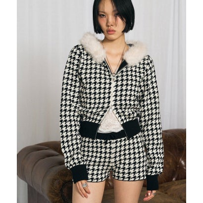 【WHO'S WHO gallery】パターンニットファーフーディ （offwhite）｜詳細画像