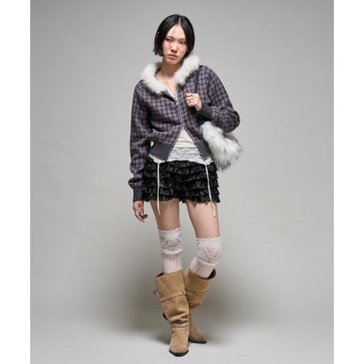 【WHO'S WHO gallery】パターンニットファーフーディ （offwhite）｜詳細画像
