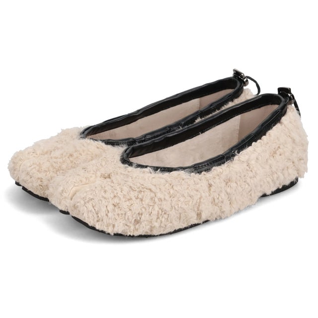 フラットシューズ 足袋 パンプス スリッポン レディース 歩きやすい ぺたんこ 軽量 TEDDY STRING FLAT 25004 （アイボリー）