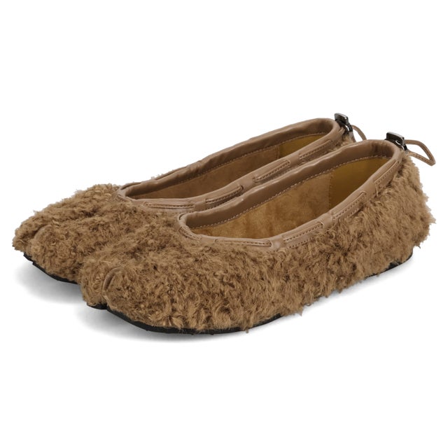 フラットシューズ 足袋 パンプス スリッポン レディース 歩きやすい ぺたんこ 軽量 TEDDY STRING FLAT 25004 （ブラウン）