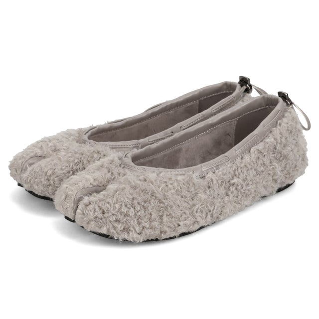 フラットシューズ 足袋 パンプス スリッポン レディース 歩きやすい ぺたんこ 軽量 TEDDY STRING FLAT 25004 （グレー）