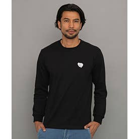 Hollywood rich.& クルーネック スムースエンボスPtLS TEE 長袖 （2.BLACK(ブラック)）