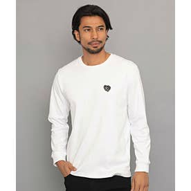 Hollywood rich.& クルーネック スムースエンボスPtLS TEE 長袖 （1.WHITE(ホワイト)）
