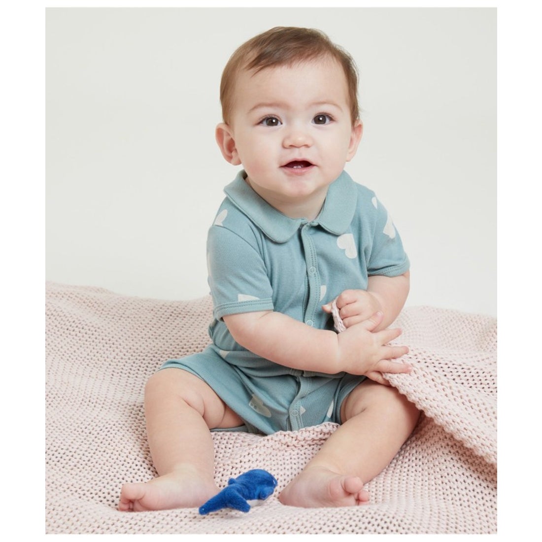 プチバトー PETIT BATEAU プリントショートロンパース【返品不可商品 