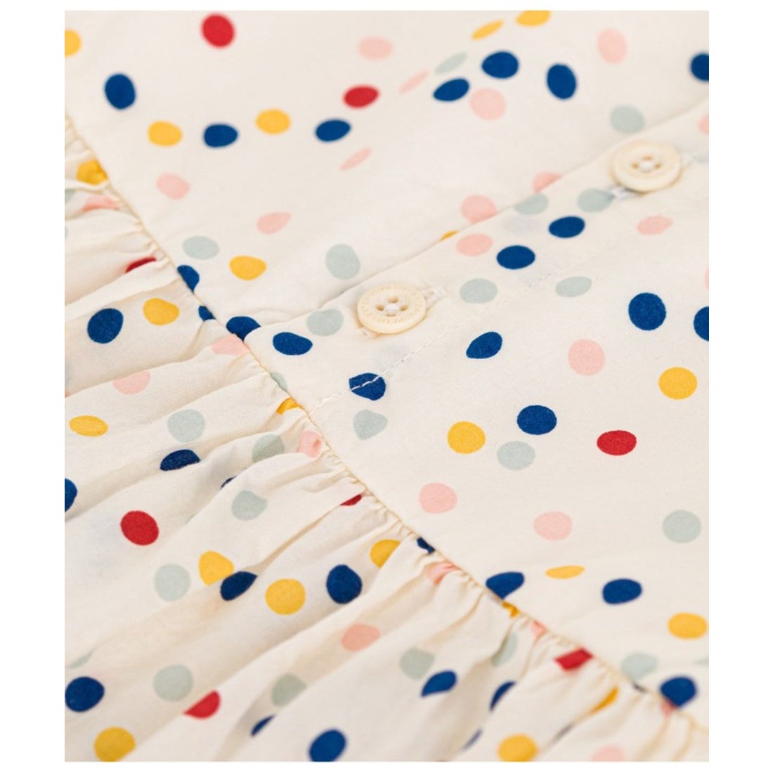 プチバトー PETIT BATEAU カラフルドットワンピース （オフホワイト 