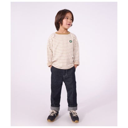 プチバトー PETIT BATEAU ボーダープリント長袖Tシャツ （グリーン）｜詳細画像