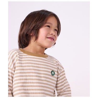 プチバトー PETIT BATEAU ボーダープリント長袖Tシャツ （グリーン）｜詳細画像