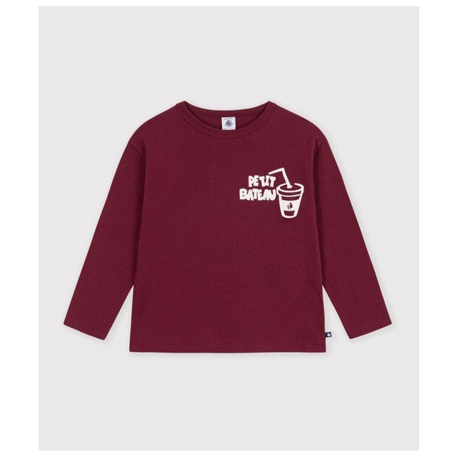 プリント長袖Tシャツ （レッド）