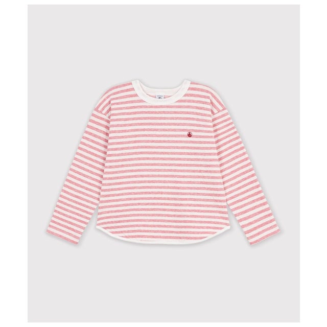 ボーダー長袖Tシャツ （ピンク/オフホワイト）
