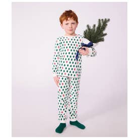ベロア長袖パジャマ （オフホワイト/マルチカラー）