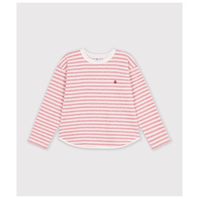 ボーダー長袖Tシャツ （ピンク/オフホワイト）｜詳細画像