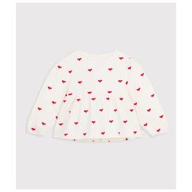 リボン刺繍長袖ブラウス （オフホワイト/レッド）