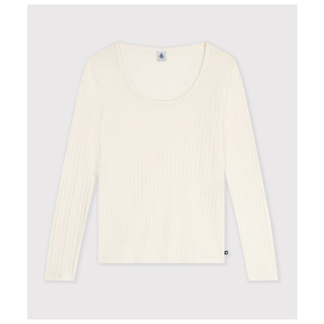 Uネック長袖Tシャツ （オフホワイト）