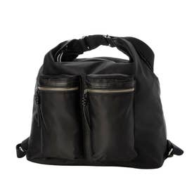 ナイロン×牛革3wayショルダーリュック （BK）