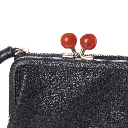 ＜ロングセラー＞ペルケ perche アクリル玉がま口2つ折り財布 （ブラック）｜詳細画像