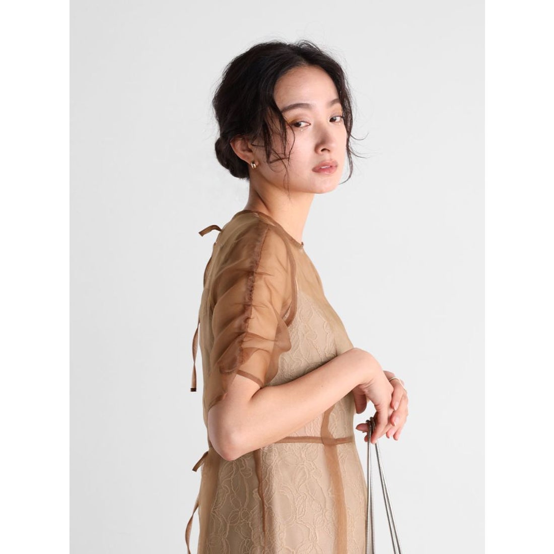 プチローブ petirobe kaene レイヤードエプロンドレス （ライトブルー 