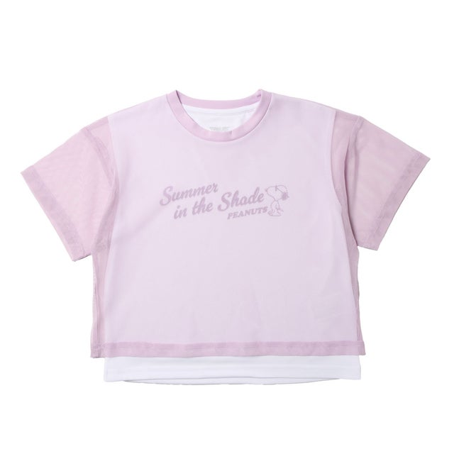 ジュニア 半袖機能Tシャツ iCOOL 遮熱UV メッシュレイヤードTシャツ TRPN-9C41016TSG （ラベンダー）