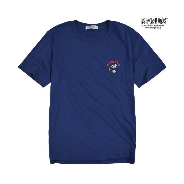 スヌーピー Tシャツ 半袖 レディース 刺繍 ハワイアン SNOOPY （A-Lネイビー）