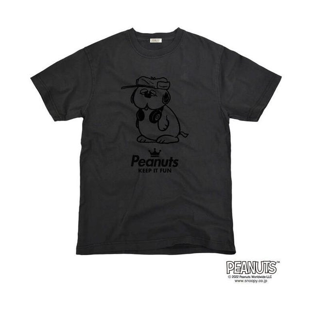 スヌーピー 半袖 Tシャツ ピグメント 音楽 ヘッドフォン 夏 フェス サークル ストリート デザイン メンズ レディース SNOOPY BIG 大きい サイズ （オラフ）
