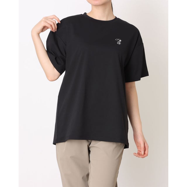 レディース 半袖Tシャツ UVカットドライグラフィックTシャツ サマー TRPN-9C22056TS （ブラック）