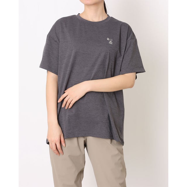 レディース 半袖Tシャツ UVカットドライグラフィックTシャツ フレンズ TRPN-9C22076TS （チャコールグレー）