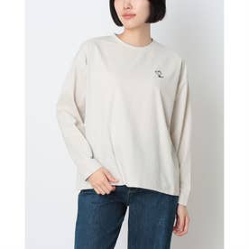 長袖Tシャツ グラフィックロングTシャツ バックプリントPEANUT （ライトベージュ）
