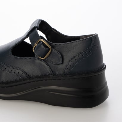 国産皮革メダリオンストラップカジュアルシューズ （ネービー）｜詳細画像