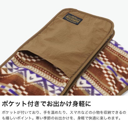 ペンドルトン PENDLETON マフラー メンズ レディース ブランド 秋冬 秋 冬 防寒 暖かい おしゃれ 幾何学模様 フリース フリース素材 軽量 ポケット FLEECE MUFFLER PDT-000-263009 （ブラック）｜詳細画像