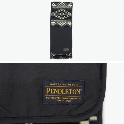 ペンドルトン PENDLETON マフラー メンズ レディース ブランド 秋冬 秋 冬 防寒 暖かい おしゃれ 幾何学模様 フリース フリース素材 軽量 ポケット FLEECE MUFFLER PDT-000-263009 （ブラック）｜詳細画像