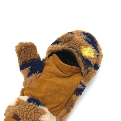 ペンドルトン PENDLETON 手袋 メンズ レディース ミトン 指なし ブランド 秋冬 秋 冬 防寒 暖かい おしゃれ かわいい カジュアル 幾何学模様 ボア ボア素材 BOA MITTENS PDT-000-263012 （ブラウン）｜詳細画像