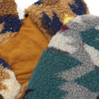 ペンドルトン PENDLETON 手袋 メンズ レディース ミトン 指なし ブランド 秋冬 秋 冬 防寒 暖かい おしゃれ かわいい カジュアル 幾何学模様 ボア ボア素材 BOA MITTENS PDT-000-263012 （ブラック）｜詳細画像