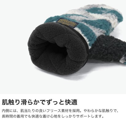 ペンドルトン PENDLETON 手袋 メンズ レディース ミトン 指なし ブランド 秋冬 秋 冬 防寒 暖かい おしゃれ かわいい カジュアル 幾何学模様 ボア ボア素材 BOA MITTENS PDT-000-263012 （ブラック）｜詳細画像