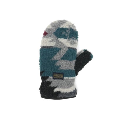 ペンドルトン PENDLETON 手袋 メンズ レディース ミトン 指なし ブランド 秋冬 秋 冬 防寒 暖かい おしゃれ かわいい カジュアル 幾何学模様 ボア ボア素材 BOA MITTENS PDT-000-263012 （ブラック）｜詳細画像