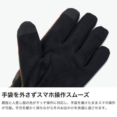 ペンドルトン PENDLETON 手袋 メンズ レディース スマホ対応 ブランド 秋冬 秋 冬 防寒 暖かい グローブ おしゃれ かわいい カジュアル チェック チェック柄 PLAID GROVES PDT-000-263006 （レッド）｜詳細画像