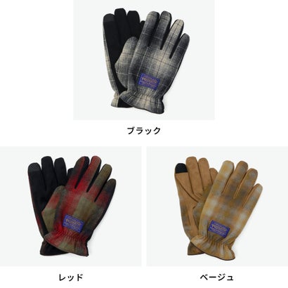 ペンドルトン PENDLETON 手袋 メンズ レディース スマホ対応 ブランド 秋冬 秋 冬 防寒 暖かい グローブ おしゃれ かわいい カジュアル チェック チェック柄 PLAID GROVES PDT-000-263006 （ブラック）｜詳細画像