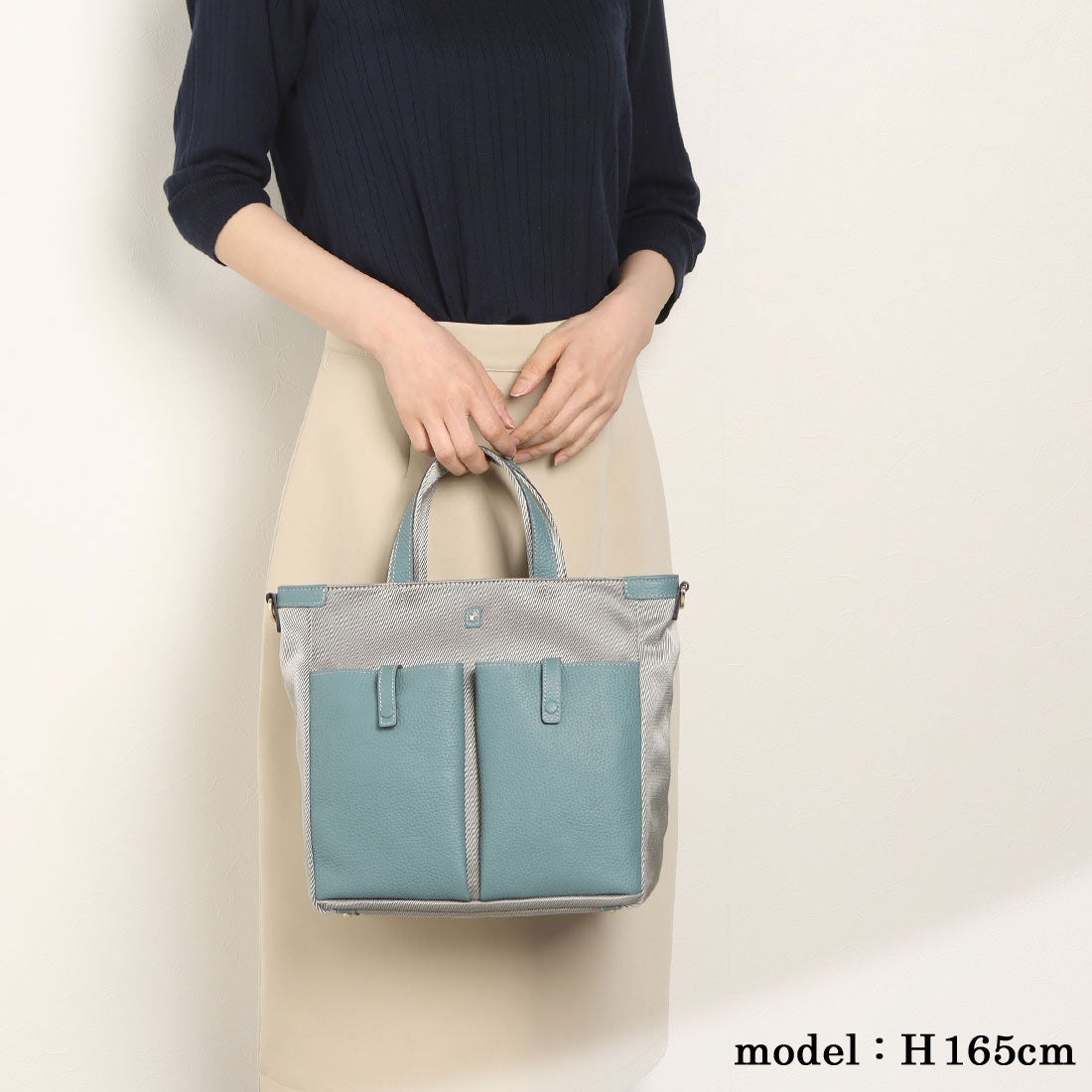 ペレボルサ PELLE BORSA トートバッグ （ブルーグレー） -靴 