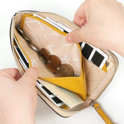 ペレボルサ PELLE BORSA L字ファスナーコンパクト長財布 （アイボリー）｜詳細画像