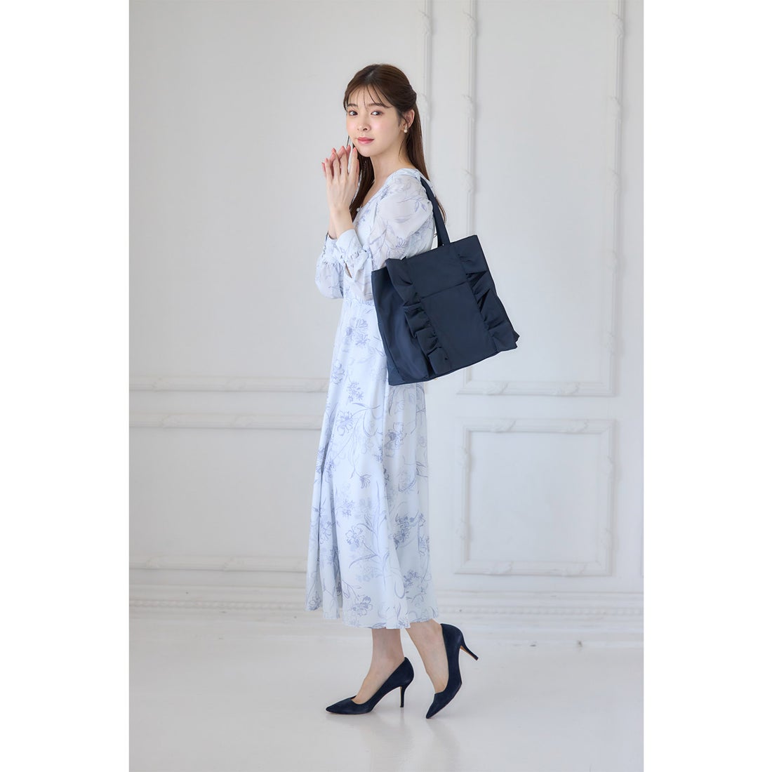 トッコクローゼット tocco closet フリルナイロントートバッグ