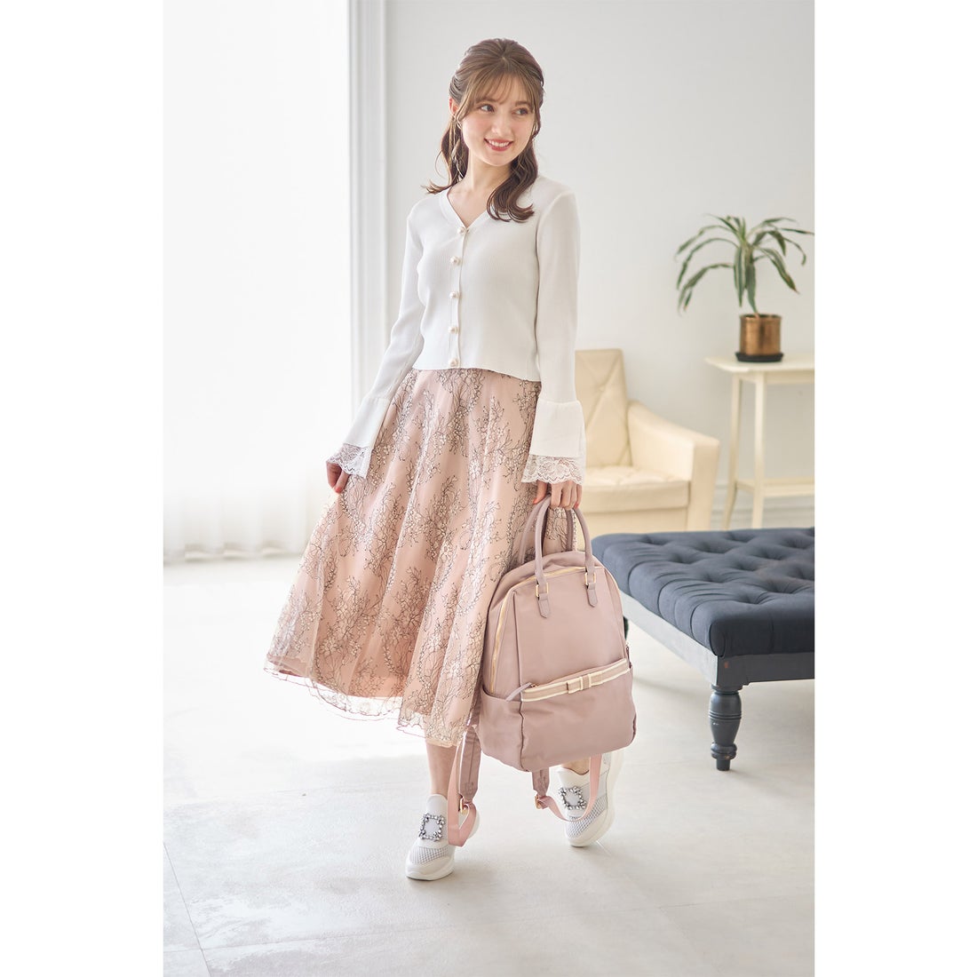 トッコクローゼット tocco closet 配色リボン付きワーク&マザー2WAY 
